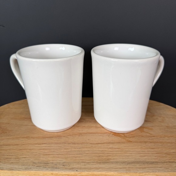 Homer Laughlin Other - Vintage Homer Laughlin China White Diner Coffee Mugs‎ Set of 2 USA Heavy Ceramic